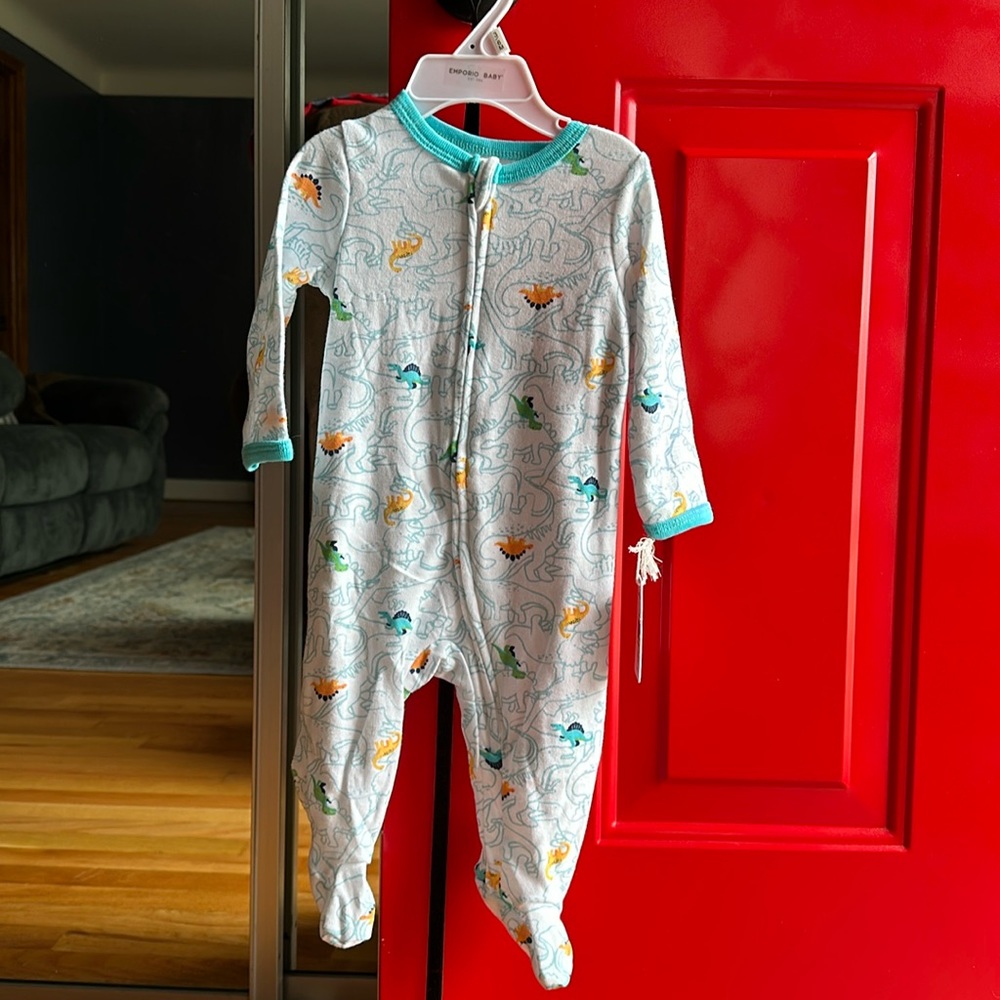 Baby footie dinosaur pajamas